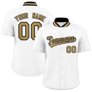 Custom White Classic Style Authentic Stand Collar Baseball Jersey