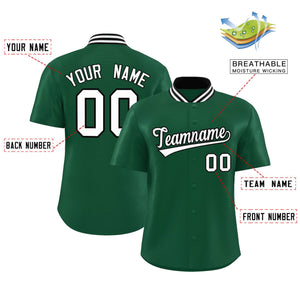 Custom Green Classic Style Authentic Stand Collar Baseball Jersey