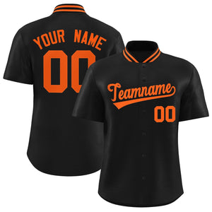 Custom Black Classic Style Authentic Stand Collar Baseball Jersey