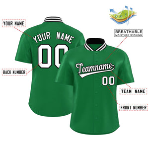 Custom Kelly Green Classic Style Authentic Stand Collar Baseball Jersey