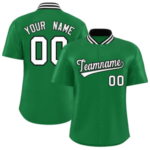 Custom Kelly Green Classic Style Authentic Stand Collar Baseball Jersey