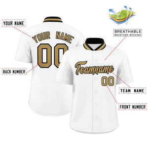 Custom White Classic Style Authentic Stand Collar Baseball Jersey