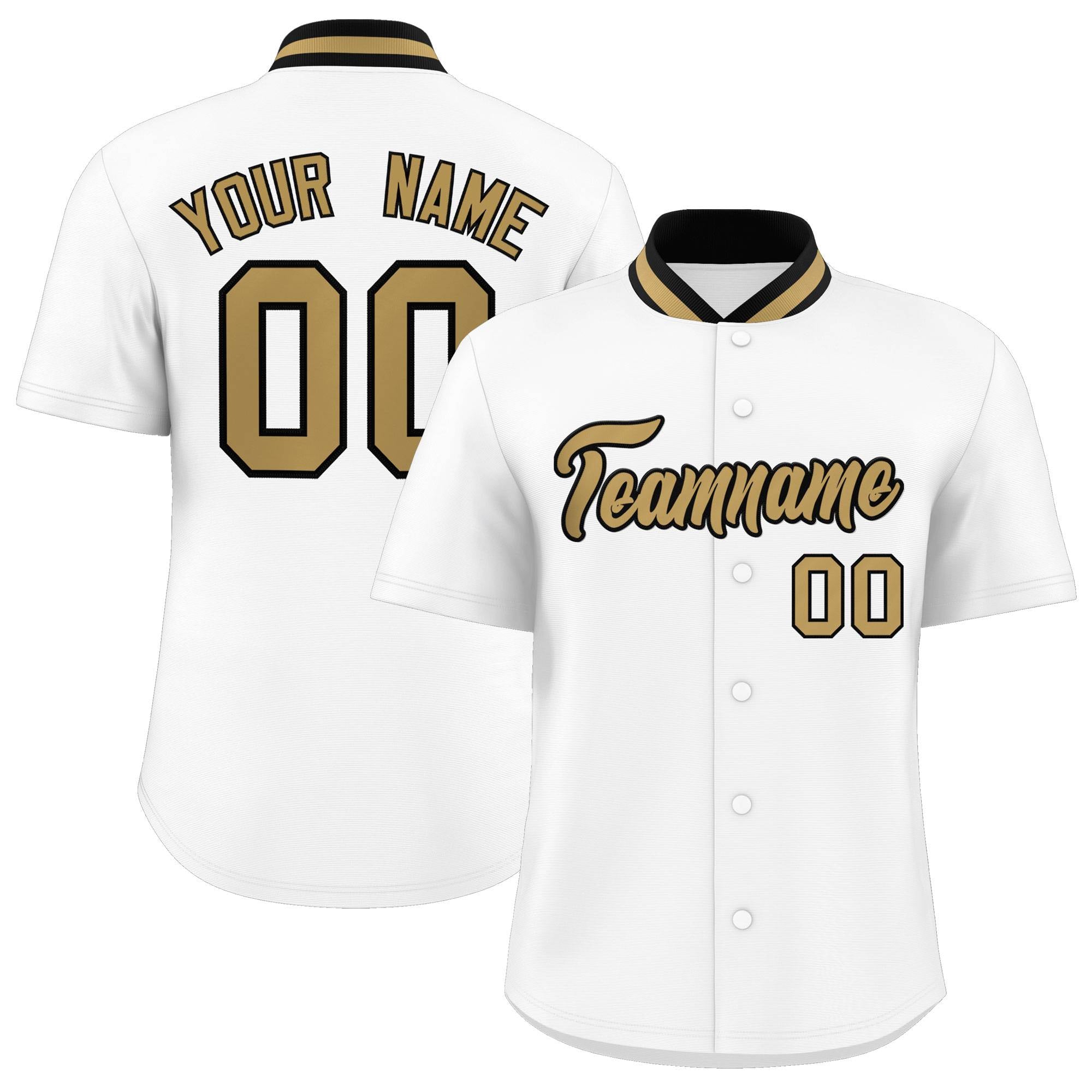 Custom White Classic Style Authentic Stand Collar Baseball Jersey