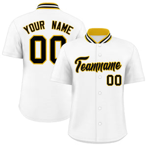 Custom White Classic Style Authentic Stand Collar Baseball Jersey