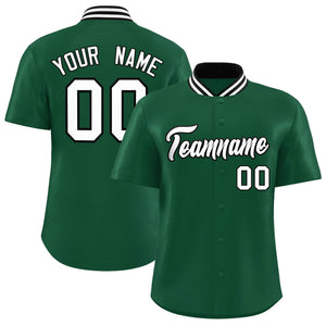 Custom Green Classic Style Authentic Stand Collar Baseball Jersey