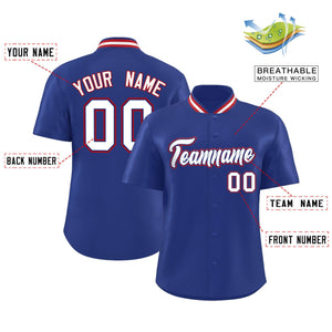 Custom Royal Classic Style Authentic Stand Collar Baseball Jersey