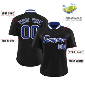 Custom Black Classic Style Authentic Stand Collar Baseball Jersey