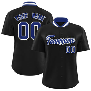 Custom Black Classic Style Authentic Stand Collar Baseball Jersey