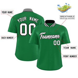 Custom Kelly Green Classic Style Authentic Stand Collar Baseball Jersey