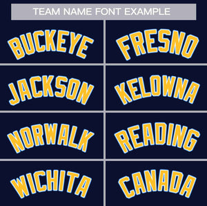 Custom Navy Gold Classic Style Personalized Full Button Authentic Baseball Jersey