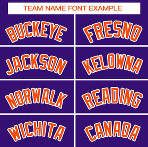 Custom Purple Orange-White Classic Style Personalized Full Button Authentic Baseball Jersey