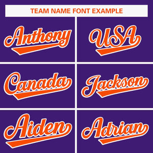 Custom Purple Orange-White Classic Style Personalized Full Button Authentic Baseball Jersey