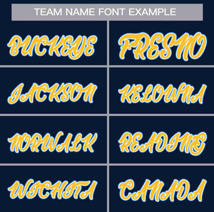 Custom Navy Gold Classic Style Personalized Full Button Authentic Baseball Jersey