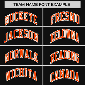 Custom Black Orange-Orange Personalized Raglan Sleeves V-Neck Hockey Jersey