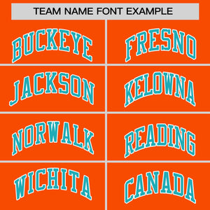 Custom Orange Aqua-Aqua Personalized Raglan Sleeves V-Neck Hockey Jersey