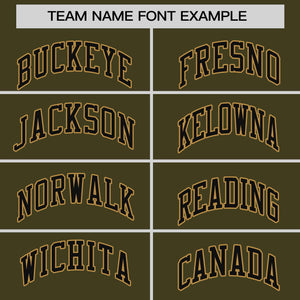 Custom Olive Brown-Black Personalized Raglan Sleeves V-Neck Hockey Jersey