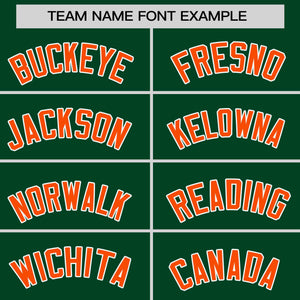 Custom Green Orange-Orange Personalized Raglan Sleeves V-Neck Hockey Jersey