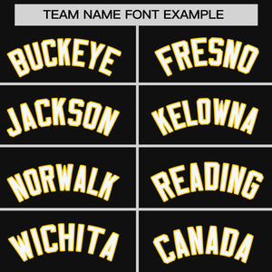 Custom Black Old Gold-White Personalized Raglan Sleeves V-Neck Hockey Jersey