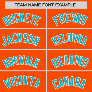 Custom Orange Aqua-Aqua Personalized Raglan Sleeves V-Neck Hockey Jersey