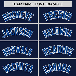 Custom Navy Aqua-Gray Personalized Raglan Sleeves V-Neck Hockey Jersey