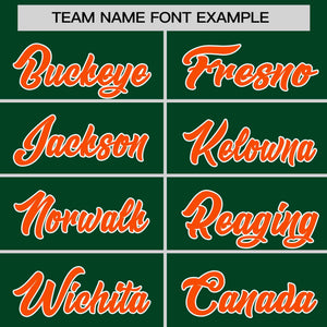 Custom Green Orange-Orange Personalized Raglan Sleeves V-Neck Hockey Jersey