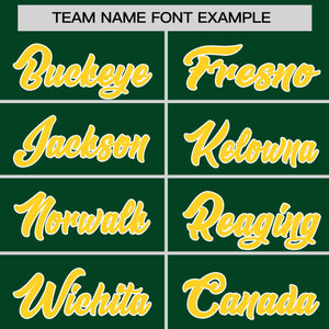 Custom Green Gold-Gold Personalized Raglan Sleeves V-Neck Hockey Jersey