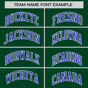 Custom Green Royal Personalized Raglan Sleeves Round-Neck Hockey Jersey