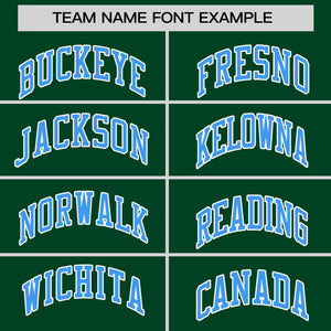 Custom Green Powder Blue Personalized Raglan Sleeves Round-Neck Hockey Jersey