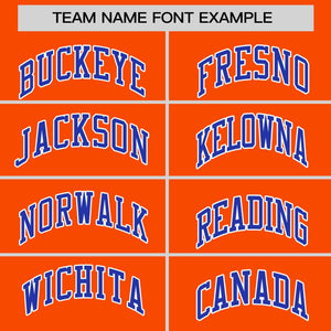 Custom Orange Royal Personalized Raglan Sleeves Round-Neck Hockey Jersey