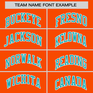 Custom Orange Aqua Personalized Raglan Sleeves Round-Neck Hockey Jersey