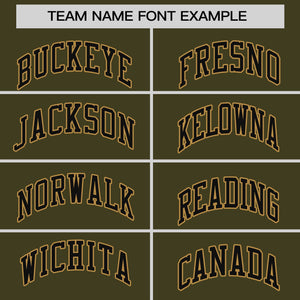 Custom Olive Brown Personalized Raglan Sleeves Round-Neck Hockey Jersey