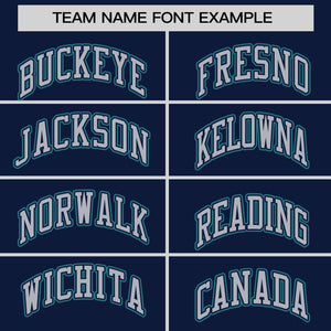 Custom Navy Aqua Personalized Raglan Sleeves Round-Neck Hockey Jersey