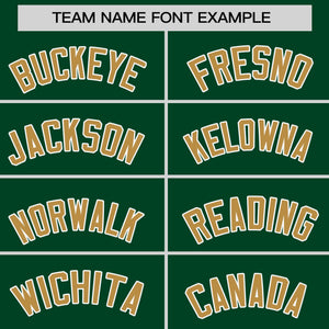 Custom Green Old Gold Personalized Raglan Sleeves Round-Neck Hockey Jersey