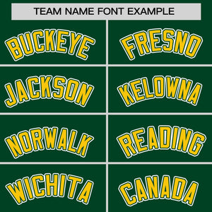 Custom Green Gold Personalized Raglan Sleeves Round-Neck Hockey Jersey