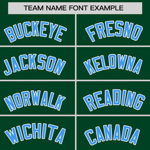 Custom Green Powder Blue Personalized Raglan Sleeves Round-Neck Hockey Jersey