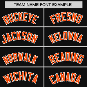 Custom Black Orange Personalized Raglan Sleeves Round-Neck Hockey Jersey