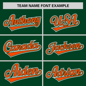 Custom Green Orange Personalized Raglan Sleeves Round-Neck Hockey Jersey