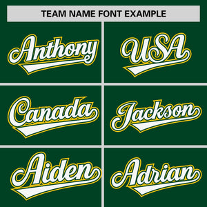 Custom Green Gold Personalized Raglan Sleeves Round-Neck Hockey Jersey