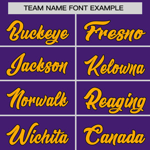 Custom Purple Yellow Personalized Raglan Sleeves Round-Neck Hockey Jersey