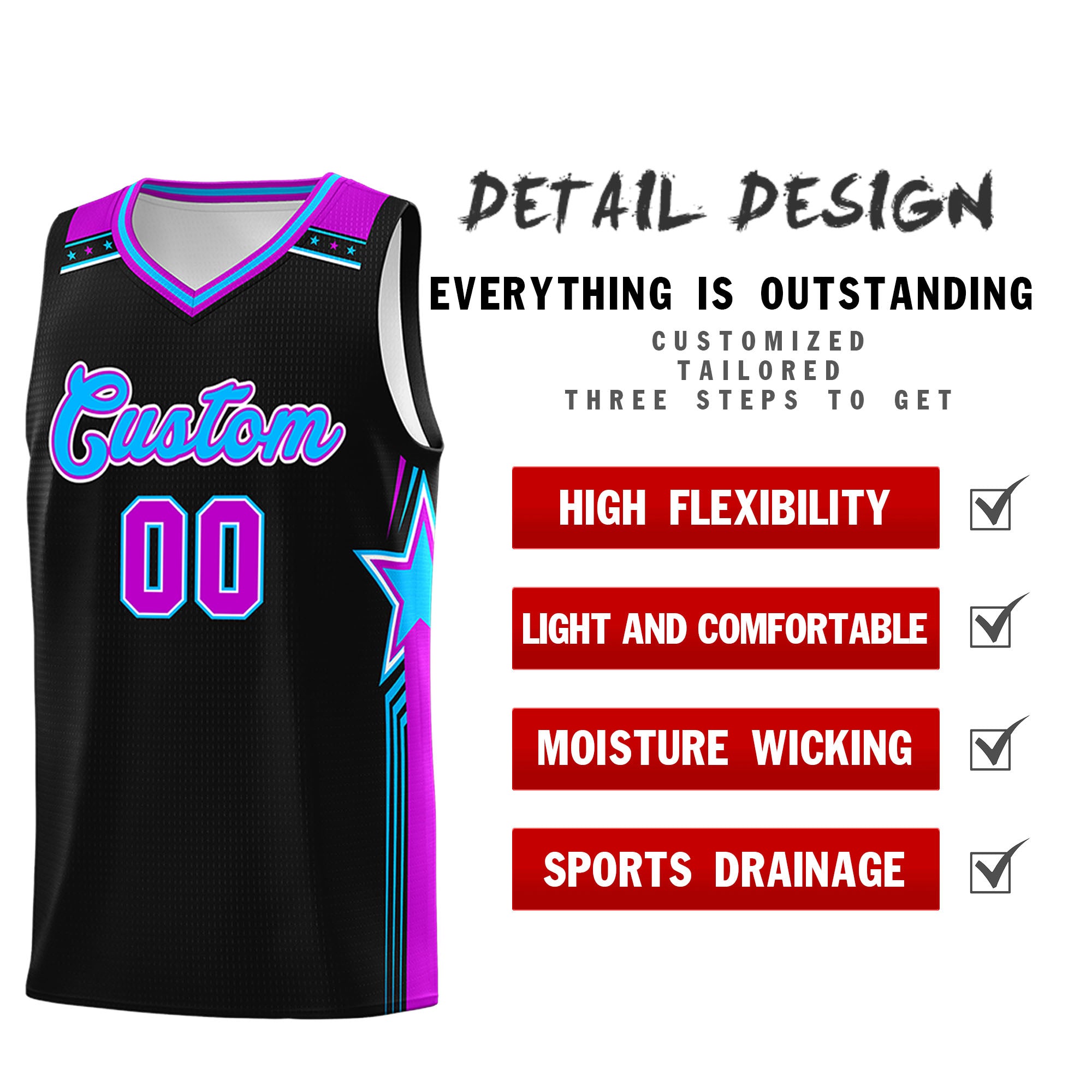 Custom Black White Double Side Sets Men Basketball Jersey