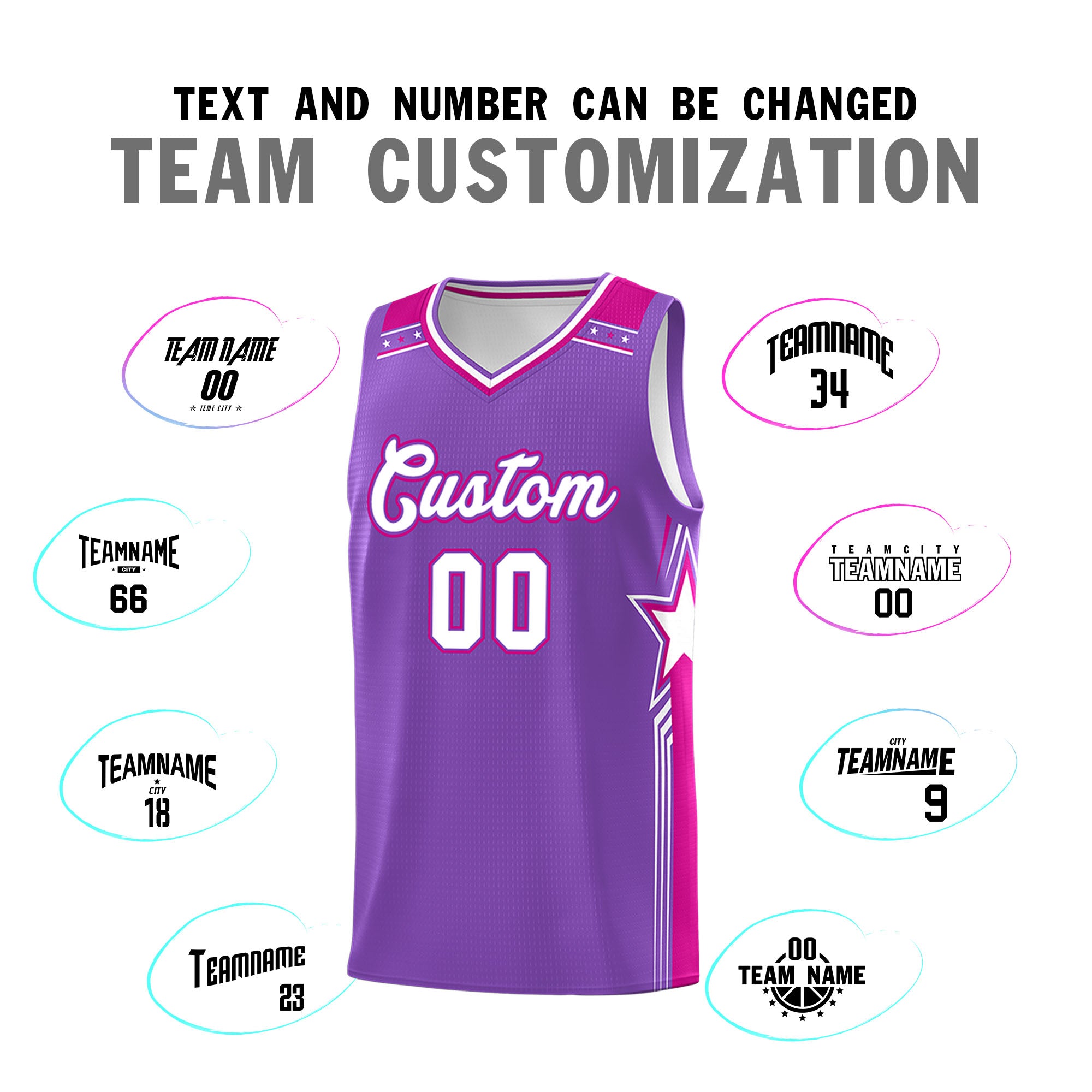 Custom Purple White Double Side Sets Men Basketball Jersey