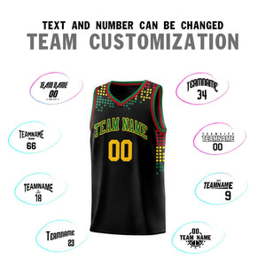 Custom Black Square Grid Graffiti Pattern Sports Uniform Basketball Jersey