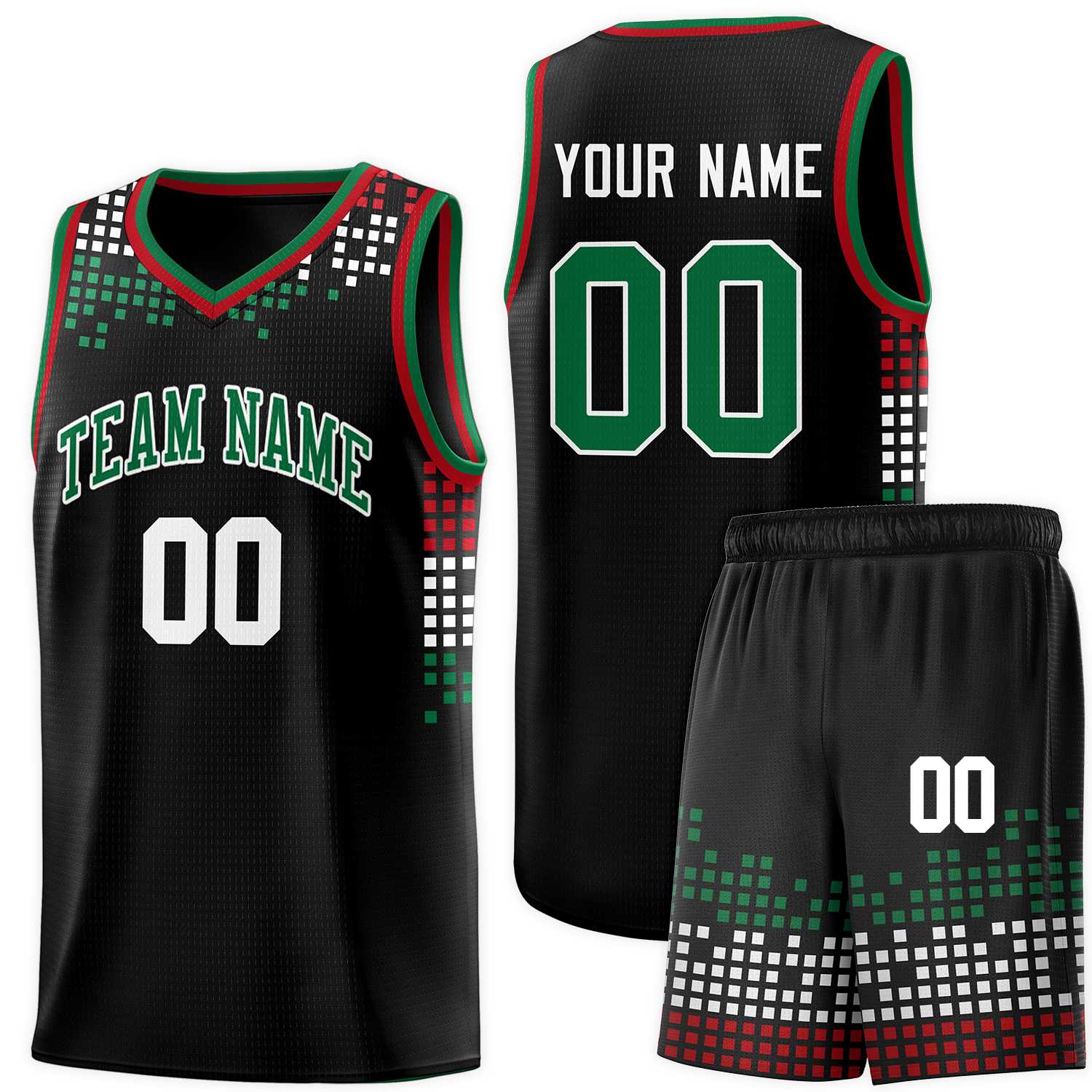 Custom Black Square Grid Graffiti Pattern Sports Uniform Basketball Jersey