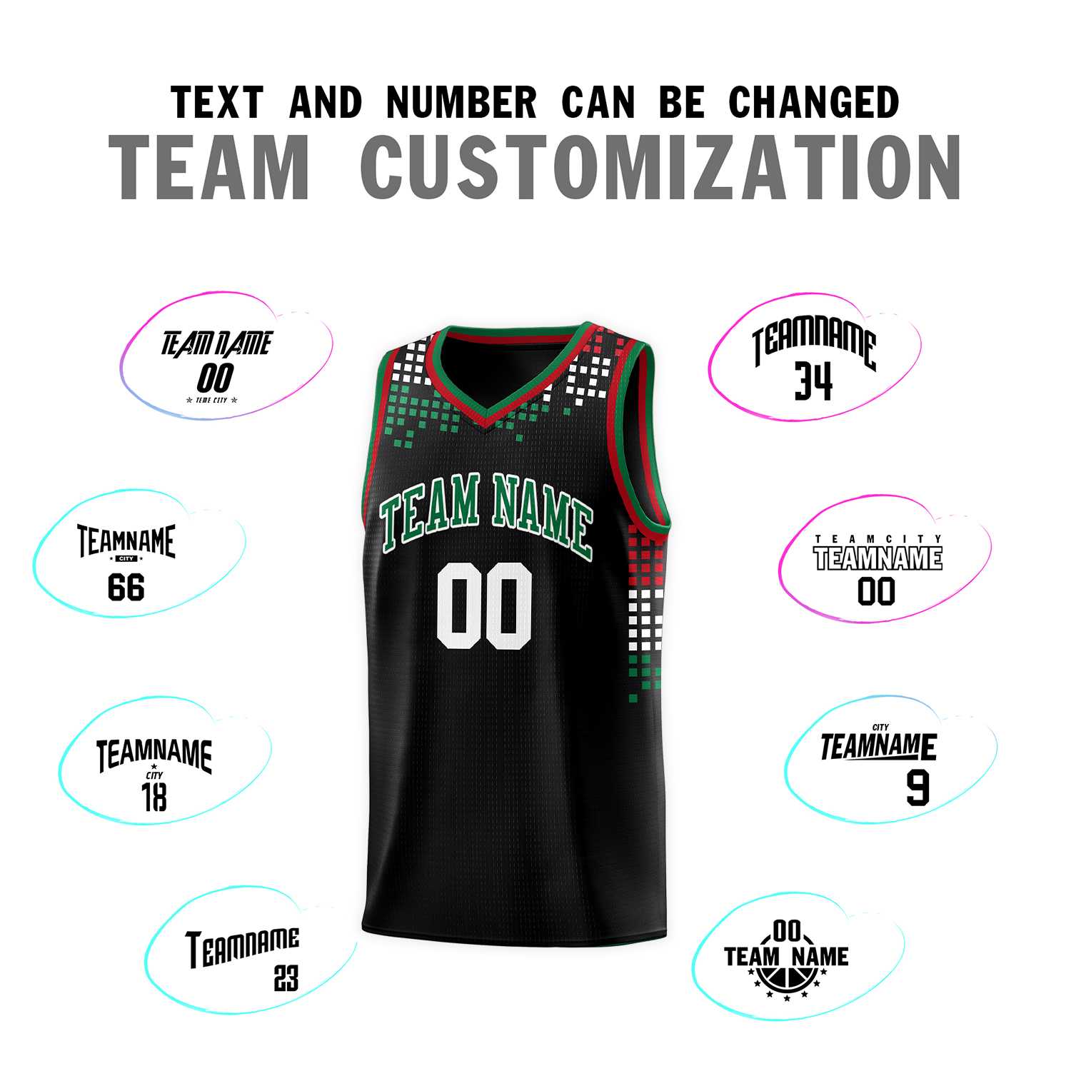 Custom Black Square Grid Graffiti Pattern Sports Uniform Basketball Jersey