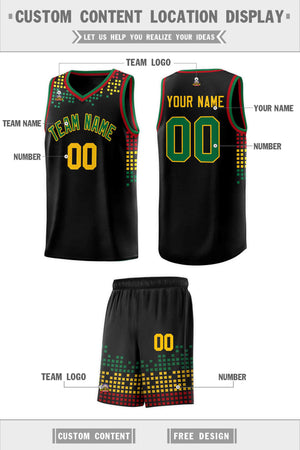 Custom Black Square Grid Graffiti Pattern Sports Uniform Basketball Jersey