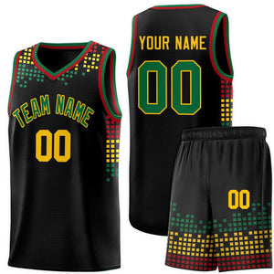 Custom Black Square Grid Graffiti Pattern Sports Uniform Basketball Jersey