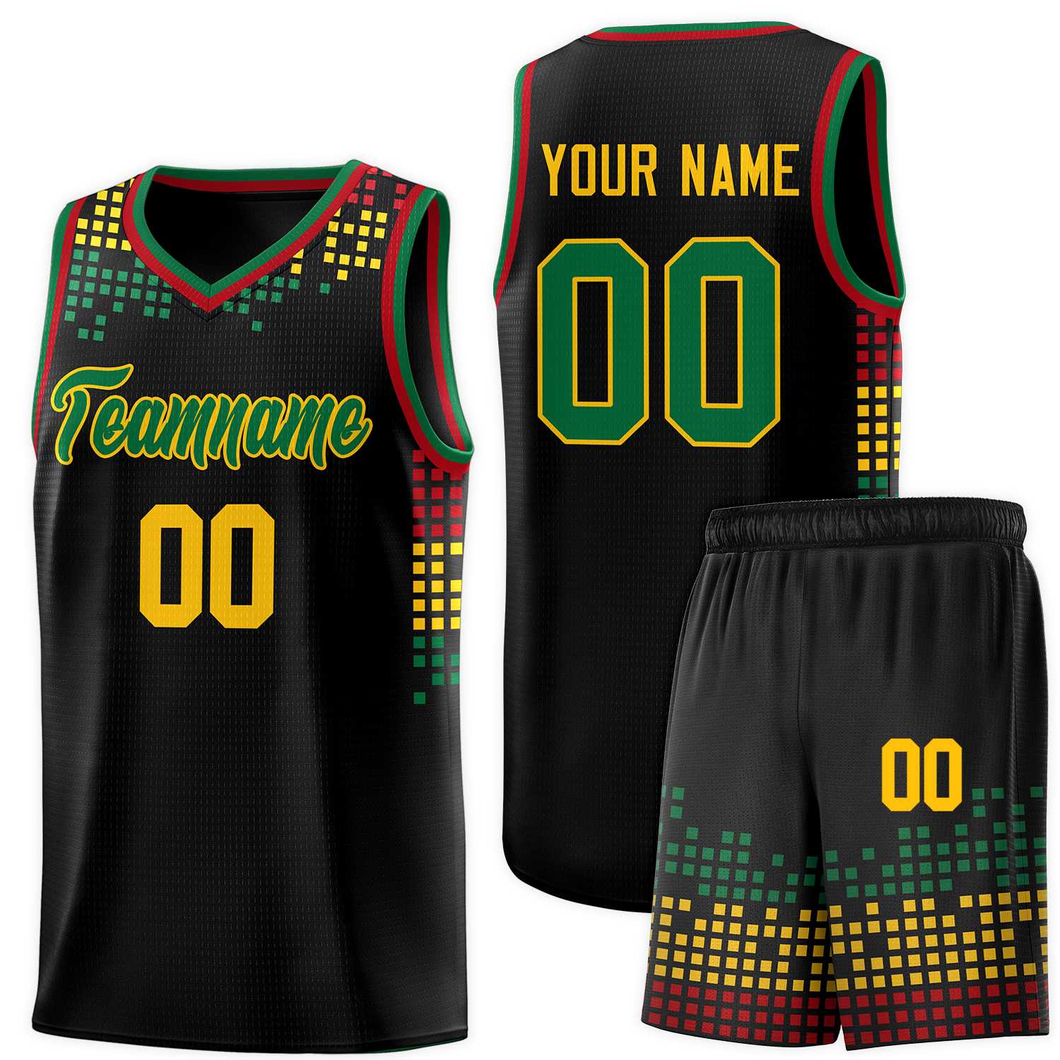 Custom Black Square Grid Graffiti Pattern Sports Uniform Basketball Jersey