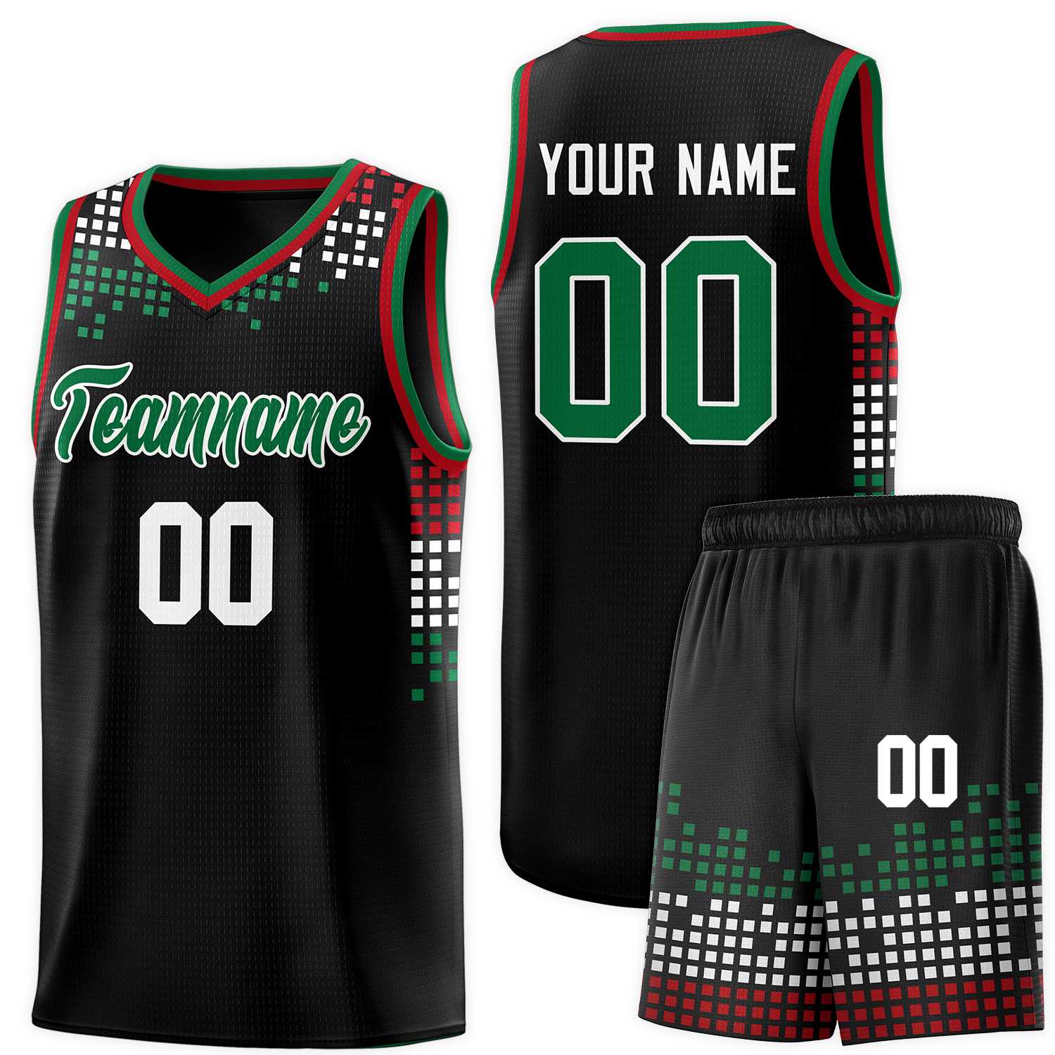 Custom Black Square Grid Graffiti Pattern Sports Uniform Basketball Jersey