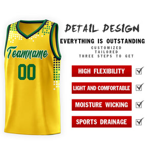 Custom Yellow Square Grid Graffiti Pattern Sports Uniform Basketball Jersey