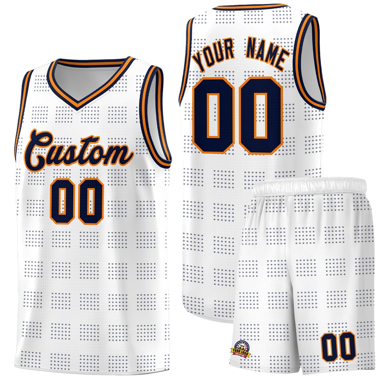 Custom Red Navy Trailblazer Dot Pattern Sports Uniform Basketball Jersey